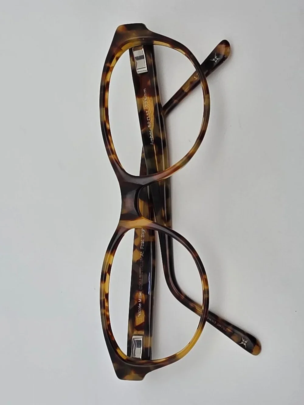 Nicole Miller Collection At First Sight Amber Tortoise Eyeglasses Frame w/ Case